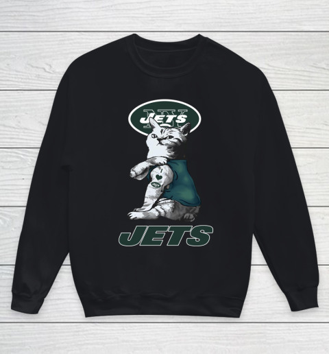 NFL Football My Cat Loves New York Jets Youth Sweatshirt