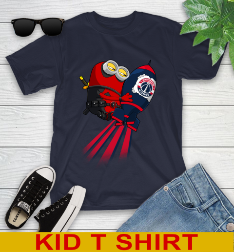 NBA Basketball Washington Wizards Deadpool Minion Marvel Shirt Youth T-Shirt 2