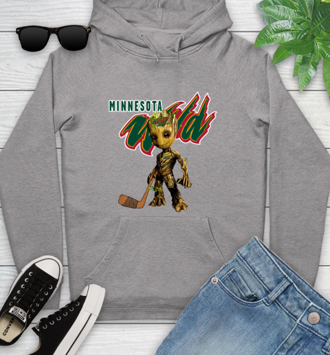 Minnesota Wild NHL Hockey Groot Marvel Guardians Of The Galaxy Youth Hoodie 6