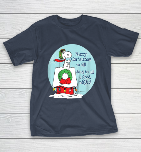 Peanuts Snoopy Merry Christmas and to all Good Night T-Shirt 3