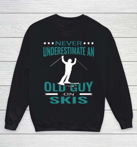 Grandpa Funny Gift Apparel  Ski Grandpa Skier Saying Skiing Old Guy Youth Sweatshirt
