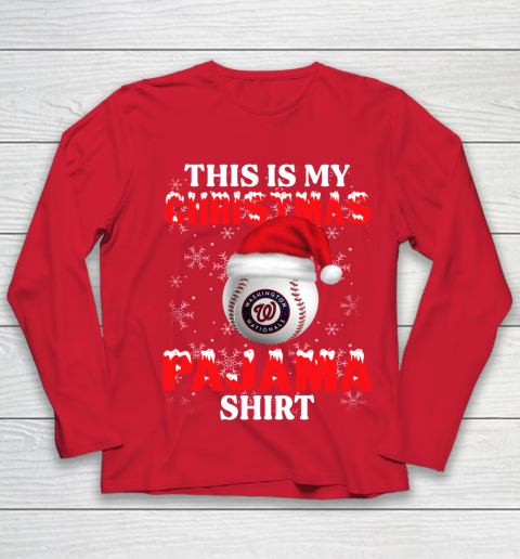 Washington Nationals This Is My Christmas Pajama Shirt MLB Youth Long Sleeve 8