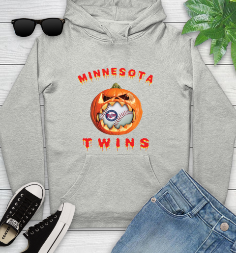 MLB Minnesota Twins Halloween Pumpkin Baseball Sports Youth Hoodie