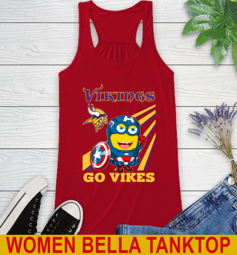NFL Football Minnesota Vikings Captain America Marvel Avengers Minion Shirt Racerback Tank 4