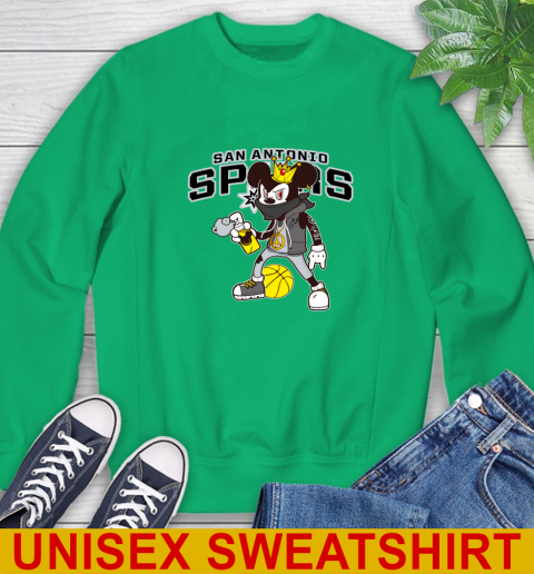 San Antonio Spurs NBA Basketball Mickey Peace Sign Sports Sweatshirt 6