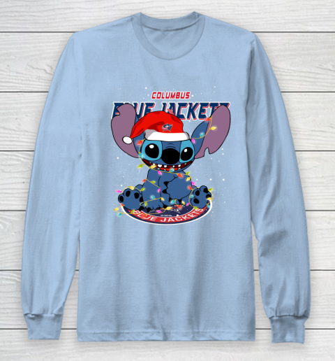 Columbus Blue Jackets NHL Hockey noel stitch Christmas Long Sleeve T-Shirt 5