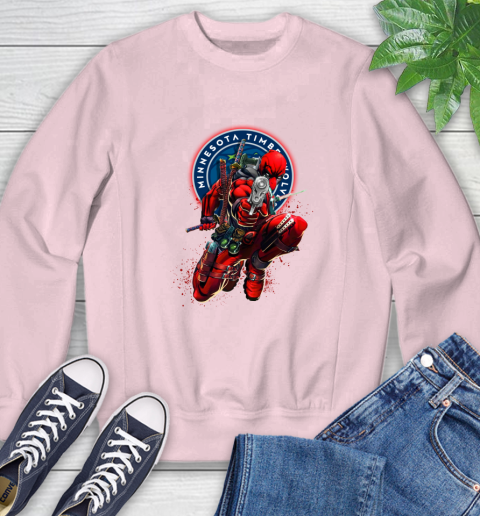 NBA Deadpool Marvel Comics Sports Basketball Minnesota Timberwolves Sweatshirt 9