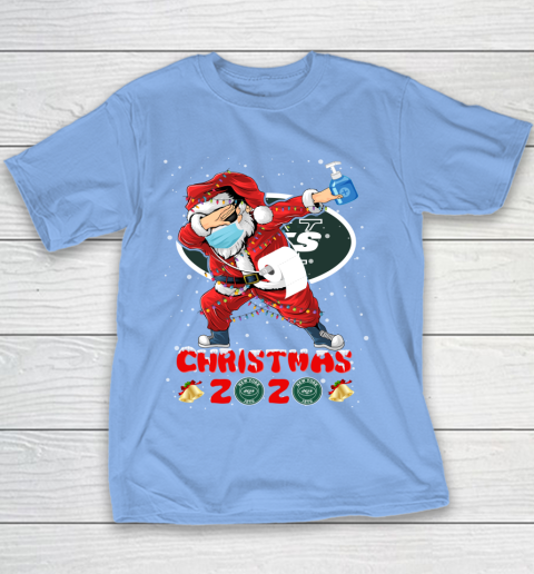 New York Jets Funny Santa Claus Dabbing Christmas 2020 NFL Youth T-Shirt 8