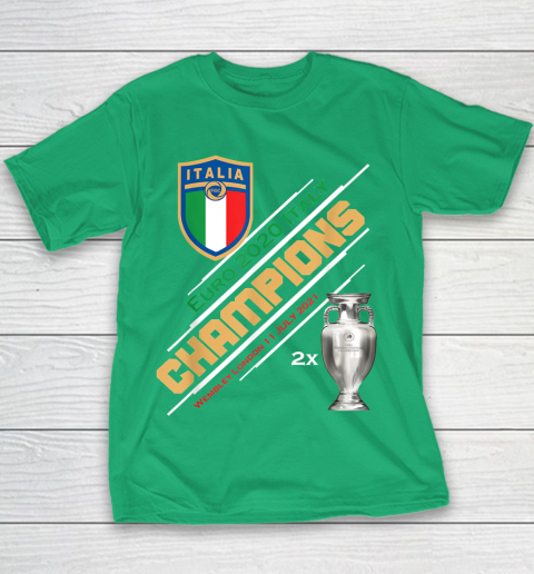 Italy Champions 2020 Euro Forza Azzurri Italia Football Youth T-Shirt 3