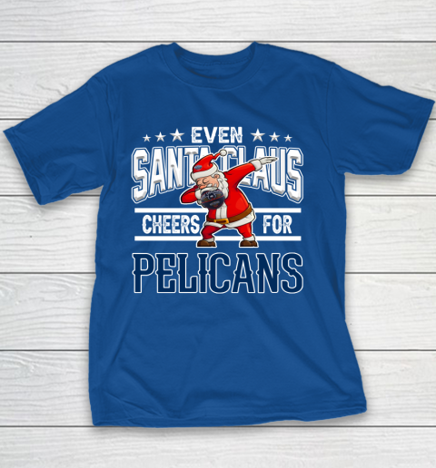 New Orleans Pelicans Even Santa Claus Cheers For Christmas NBA Youth T-Shirt 6