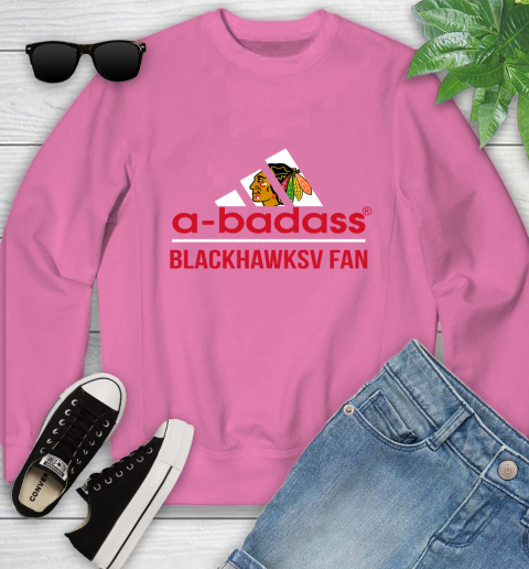 NHL A Badass Chicago Blackhawks Fan Adidas Hockey Sports Youth Sweatshirt 6