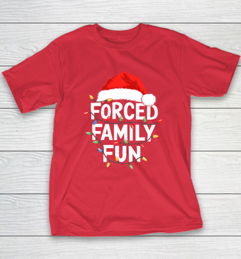 Forced Family Fun Shirt Christmas Pajamas Youth T-Shirt 7