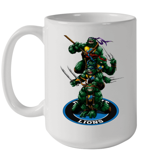 NFL Football Detroit Lions Teenage Mutant Ninja Turtles Shirt Ceramic Mug 15oz