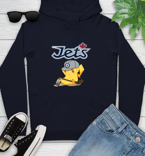 NHL Pikachu Hockey Sports Winnipeg Jets Youth Hoodie 4