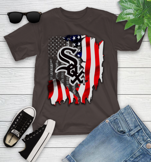 Chicago White Sox MLB Baseball American Flag Youth T Shirt