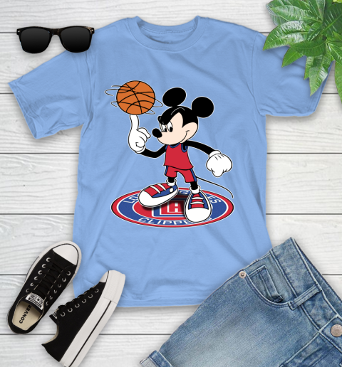 NBA Basketball LA Clippers Cheerful Mickey Disney Shirt Youth T-Shirt 11