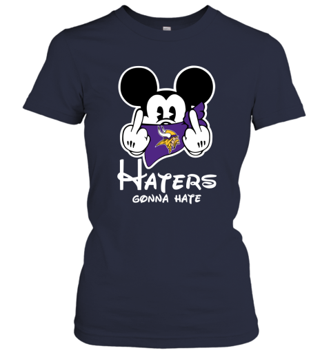 NFL Minnesota Vikings Haters Gonna Hate Mickey Mouse Disney Football T Shirt 5PuGK7WMKRA ladies t shirt 20 95 151514 front navy