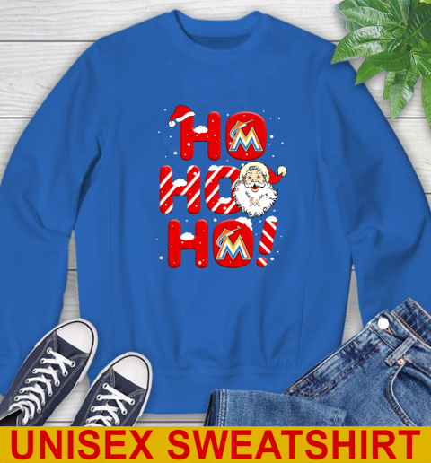 Miami Marlins MLB Baseball Ho Ho Ho Santa Claus Merry Christmas Shirt Sweatshirt 11