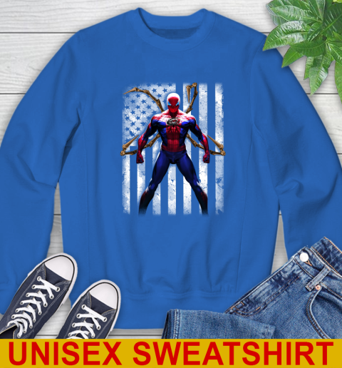 NHL Hockey Carolina Hurricanes Spider Man Avengers Marvel American Flag Shirt Sweatshirt 11