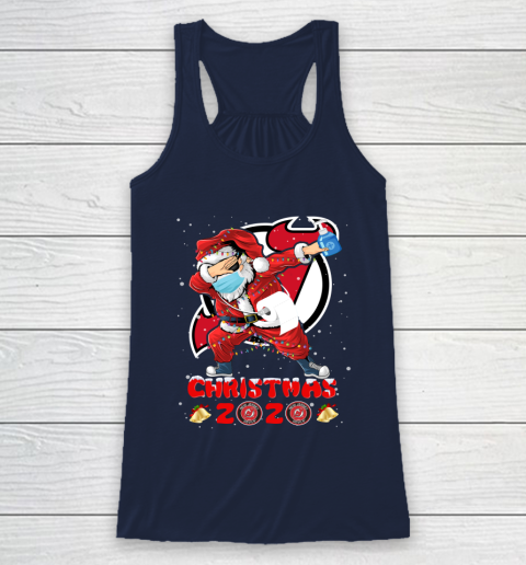 New Jersey Devils Funny Santa Claus Dabbing Christmas 2020 NHL Racerback Tank 8
