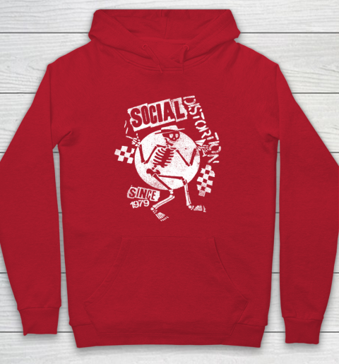 Social Distortion White Spray Skelly Hoodie Tee For Sports