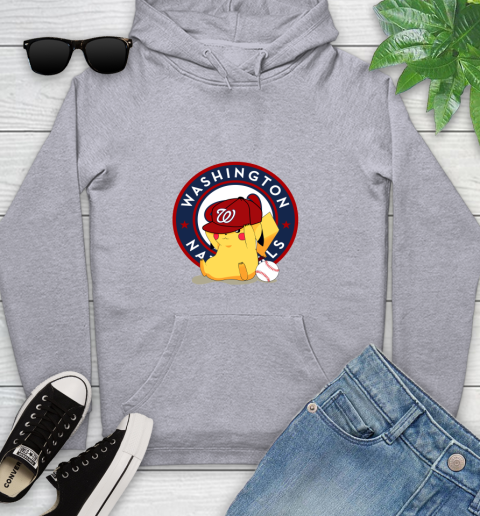 MLB Pikachu Baseball Sports Washington Nationals Youth Hoodie 6