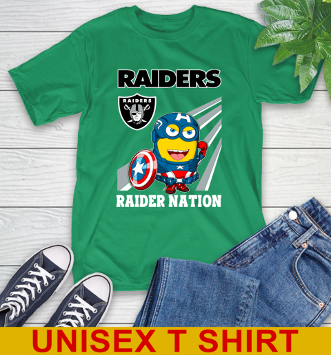 NFL Football Oakland Raiders Captain America Marvel Avengers Minion Shirt T-Shirt 7