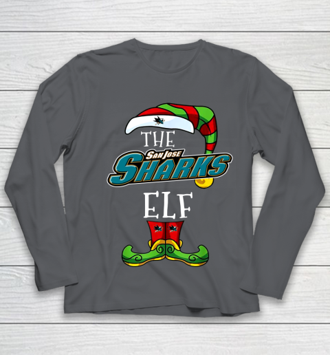 San Jose Sharks Christmas ELF Funny NHL Youth Long Sleeve 6