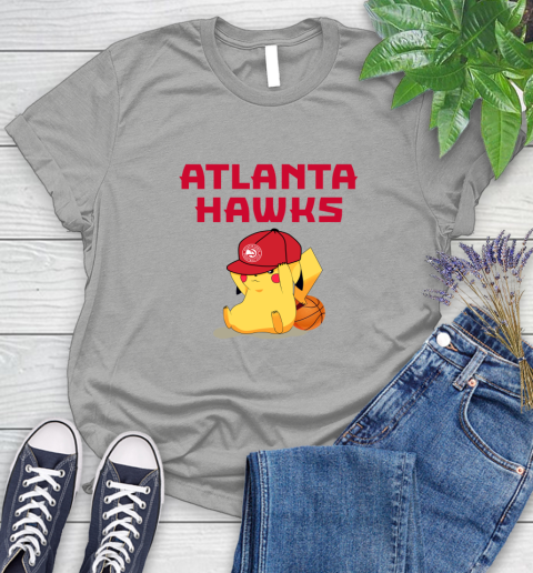 NBA Pikachu Basketball Sports Atlanta Hawks Women's T-Shirt 10