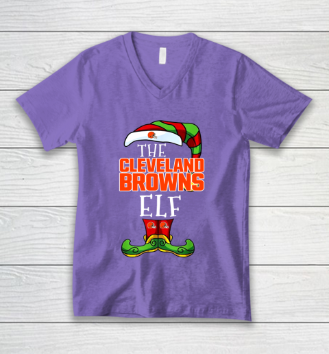 Cleveland Browns Christmas ELF Funny NFL V-Neck T-Shirt 8