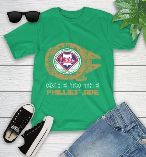 MLB Come To The Philadelphia Phillies Side Star Wars Baseball Sports Youth T-Shirt 8