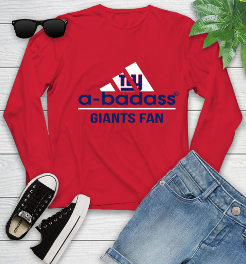 NFL A Badass New York Giants Fan Adidas Football Sports Youth Long Sleeve 11