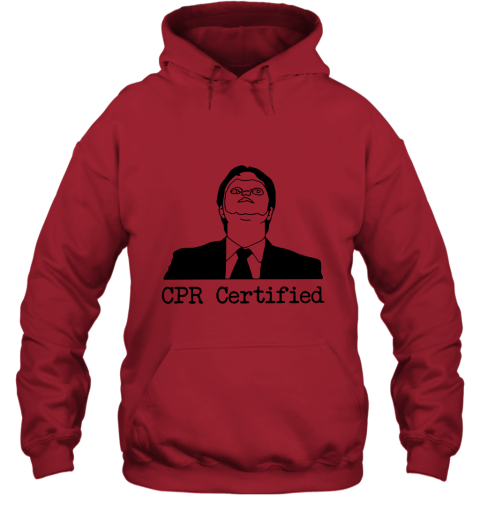 rwvb first aid fail cpr certified the office hoodie 23 front red
