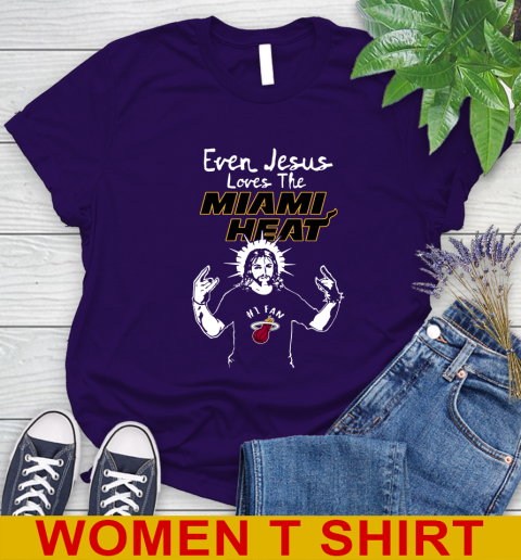 Miami Heat NBA Basketball Even Jesus Loves The Heat Shirt Women's T-Shirt 4