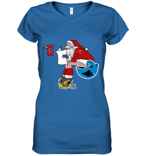 pggv santa claus tampa bay buccaneers shit on other teams christmas women v neck t shirt 39 front royal
