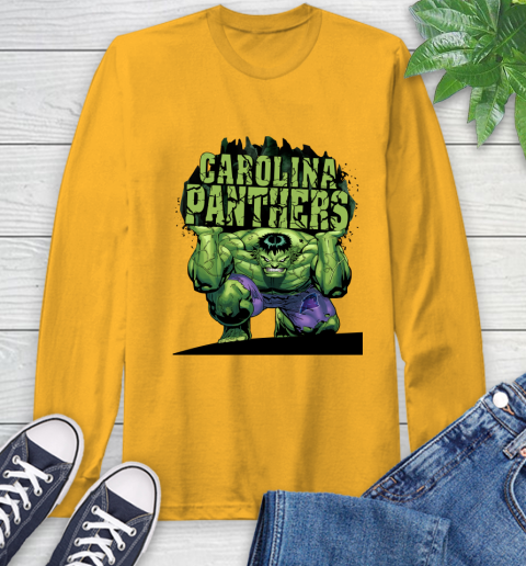 Carolina Panthers NFL Football Incredible Hulk Marvel Avengers Sports Long Sleeve T-Shirt 3