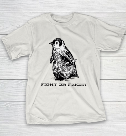 Fight Or Flight Funny Penguin Pun Youth T-Shirt - Image 10