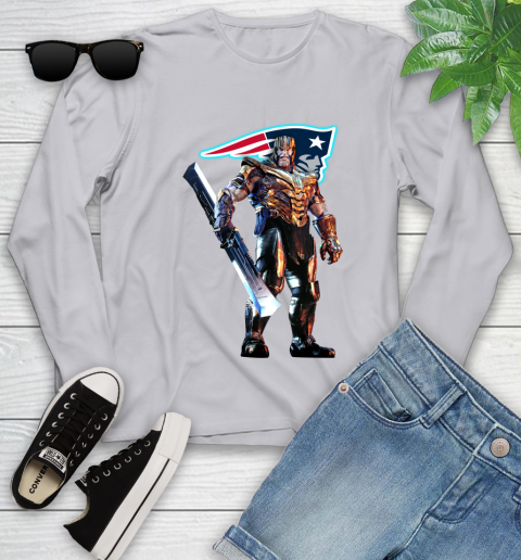 NFL Thanos Gauntlet Avengers Endgame Football New England Patriots Youth Long Sleeve 5