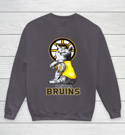 NHL My Cat Loves Boston Bruins Hockey Youth Sweatshirt 5