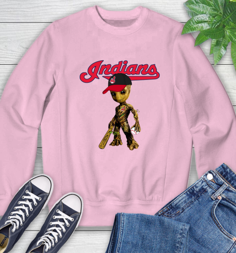 MLB Cleveland Indians Groot Guardians Of The Galaxy Baseball Sweatshirt 9