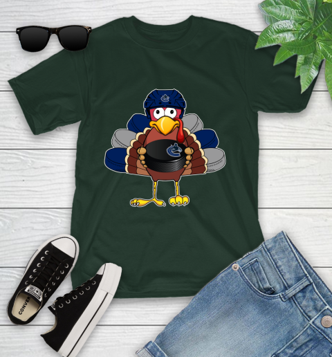 Vancouver Canucks Turkey Thanksgiving Day Youth T-Shirt 5