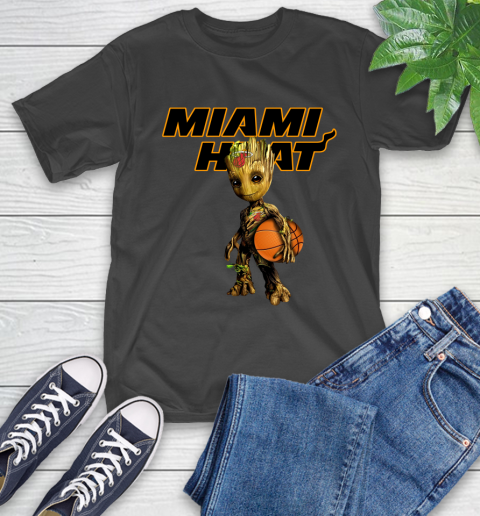 Miami Heat NBA Basketball Groot Marvel Guardians Of The Galaxy T-Shirt 2