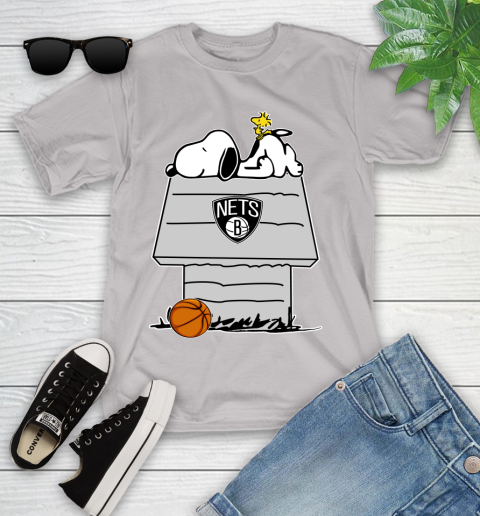 Brooklyn Nets NBA Basketball Snoopy Woodstock The Peanuts Movie Youth T-Shirt 12