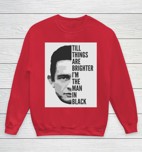 Johnny Cash  Man In Black Lyrics Youth Sweatshirt 7