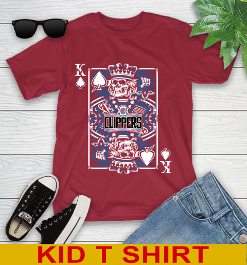 LA Clippers NBA Basketball The King Of Spades Death Cards Shirt Youth T-Shirt 12