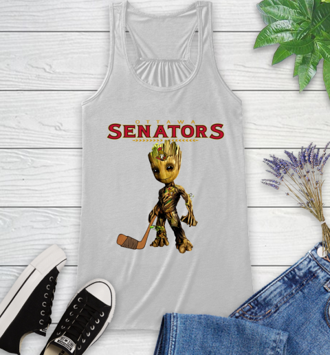 Ottawa Senators NHL Hockey Groot Marvel Guardians Of The Galaxy Racerback Tank