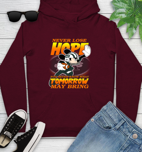 New York Jets NFL Football Mickey Disney Never Lose Hope Youth Hoodie 7