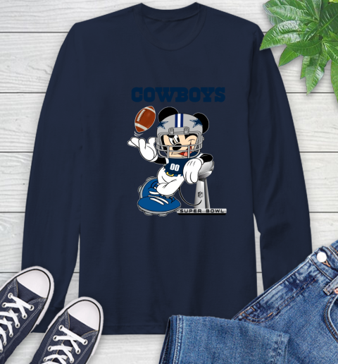 NFL Dallas Cowboys Mickey Mouse Disney Super Bowl Football T Shirt Long Sleeve T-Shirt 4