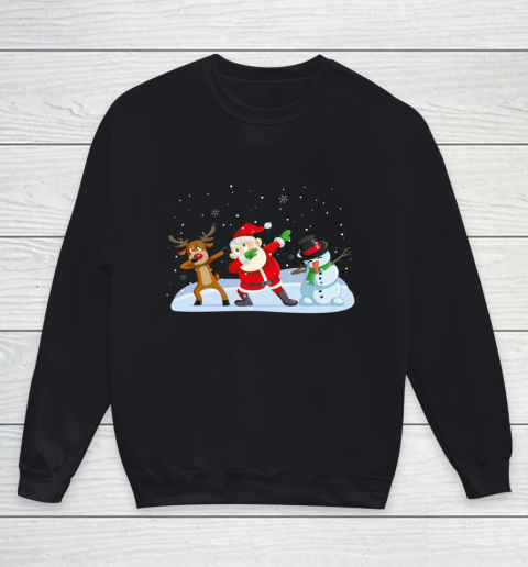 Santa Claus Reindeer Snowman Dabbing Xmas Christmas Youth Sweatshirt