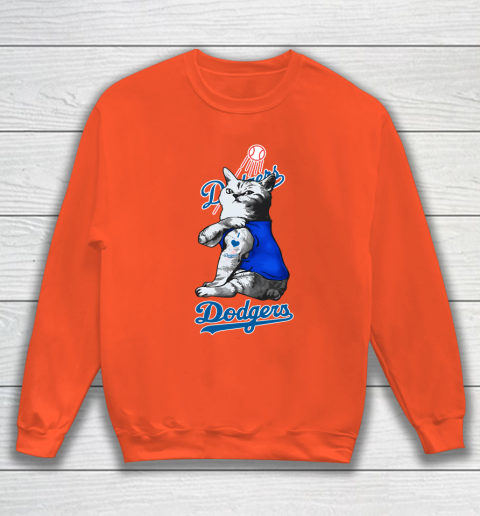 MLB Baseball My Cat Loves Los Angeles Dodgers Sweatshirt 3